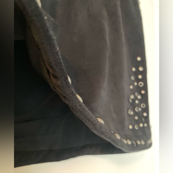 NWT Black Suede Studded Mini Skirt - Picture 3 of 6